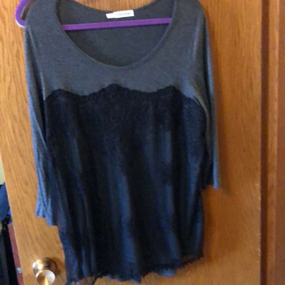 Maurices Scoop neck, soft gray 3/4 length sleeve